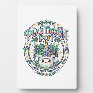 Unicorn Planticorn Pot POD Ready POD Artwork_1 Plaque