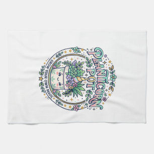 Unicorn Planticorn Pot POD Ready POD Artwork_1 Tea Towel
