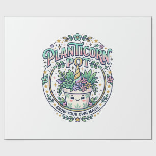 Unicorn Planticorn Pot POD Ready POD Artwork_1 Wrapping Paper