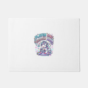 Unicorn Player One Unicorn Mode Retro Style Graphi Doormat
