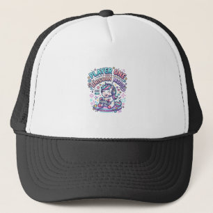 Unicorn Player One Unicorn Mode Retro Style Graphi Trucker Hat