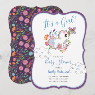 Unicorn Playground - Girl Baby Shower Invitations