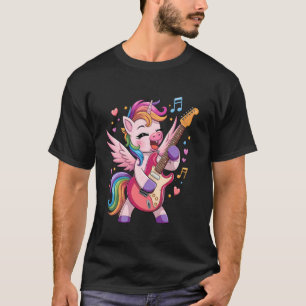 Unicorn Playing Guitar Unicorn Rock Star Guitar Ro T-Shirt
