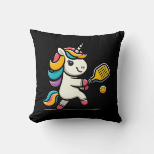 Unicorn Playing Pickleball Player Lover Kids Women Cushion