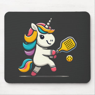 Unicorn Playing Pickleball Player Lover Kids Women Mouse Mat