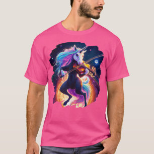 Unicorn Playing Violin in Space Magical Violinist T-Shirt