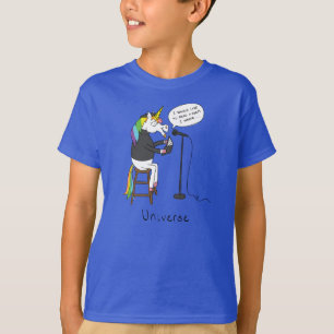 Unicorn Poet Cute Cartoon T-Shirt