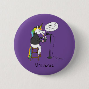 Unicorn Poetry Funny Cute Cartoon 6 Cm Round Badge