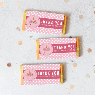 Unicorn Polka Dot Birthday Candy Bar Wrapper 