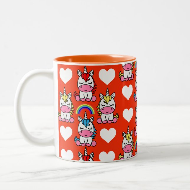 Unicorn Pony Home Decor Two-Tone Coffee Mug (Left)