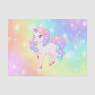 Unicorn Pony Pastel Rainbow Stars Decoupage Tissue Paper