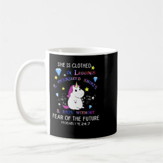 Unicorn Pony She Is Clothed In Leggings Oversized  Coffee Mug
