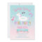 Unicorn Pool Party Birthday Invitation Pink Gold