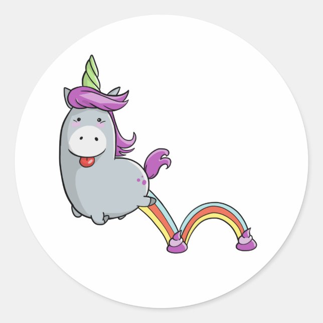 Unicorn poop classic round sticker (Front)