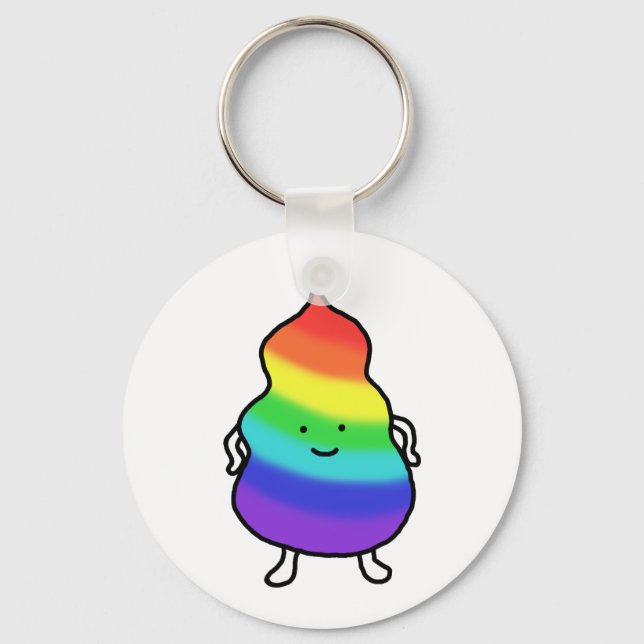 Unicorn Poop Key chain Funny Cute Rainbow Poop (Front)