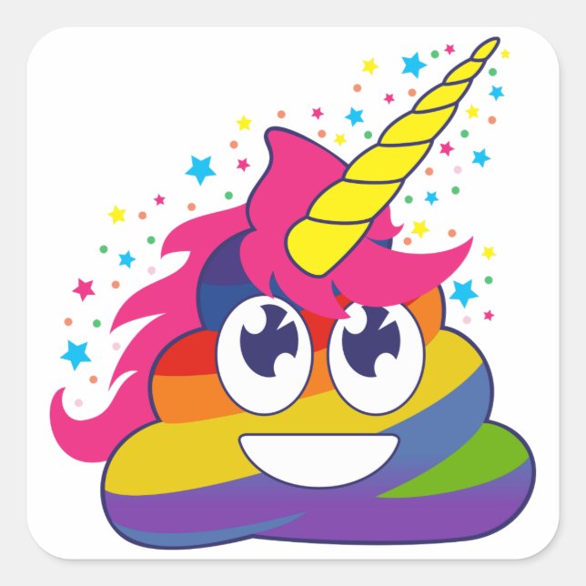 Unicorn Poop Rainbow Emoji Stickers (Front)
