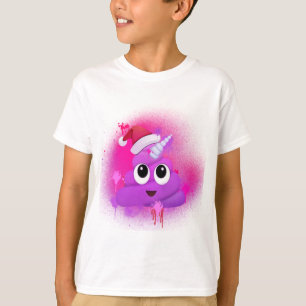 Unicorn Poop Santa Emoji Spray Paint T-Shirt
