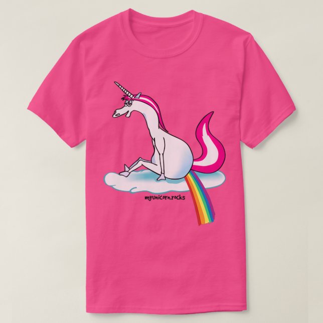 Unicorn pooping rainbow T-Shirt (Design Front)