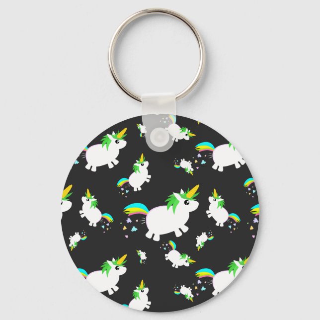 uniCORN PoPcorn cute funny pattern Key Ring (Front)