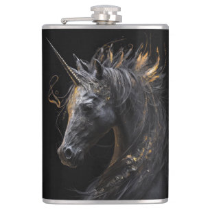 Unicorn Portrait Animal Fantasy Nature Wildlife Hip Flask