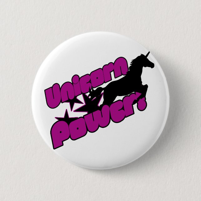Unicorn Power 6 Cm Round Badge (Front)