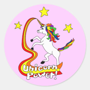 Unicorn Power! Classic Round Sticker