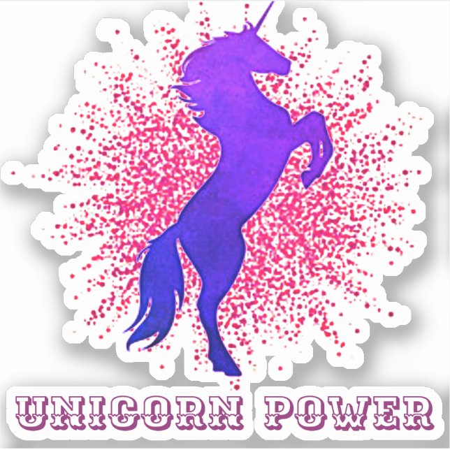 Unicorn Power Custom-Cut Vinyl Sticker (Front)