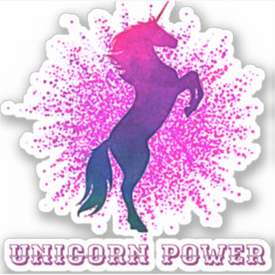 Unicorn Power Custom-Cut Vinyl Sticker