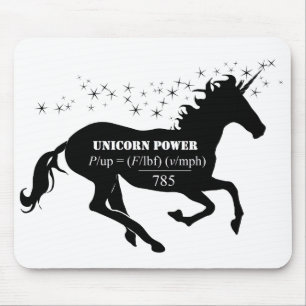 Unicorn Power Fake Math Formula Funny Mouse Mat