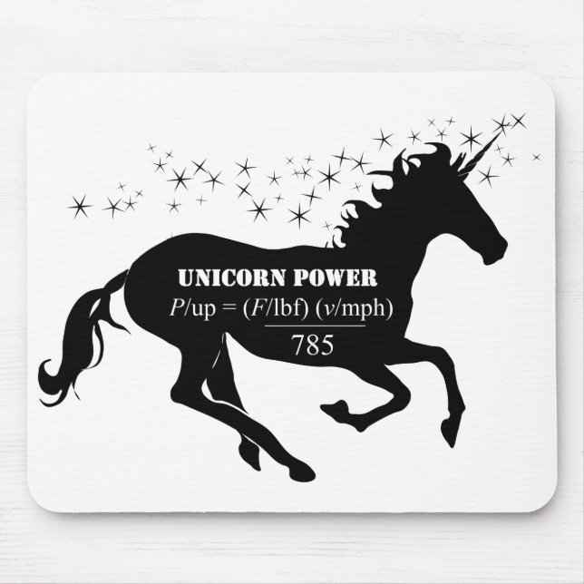 Unicorn Power Fake Math Formula Funny Mouse Mat (Front)
