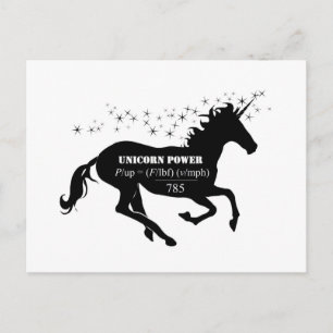 Unicorn Power Fake Math Formula Funny Postcard