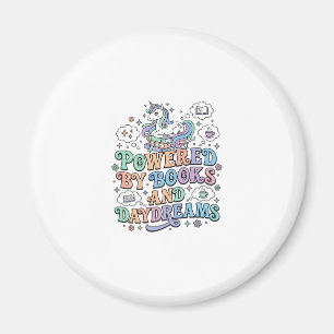 Unicorn Powered by Books and Daydreams Kawaii Vect Magnet