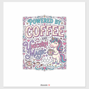 Unicorn Powered by Coffee and Unicorn Magic Colorf