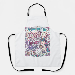 Unicorn Powered by Coffee and Unicorn Magic Colorf Apron