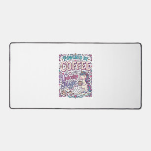 Unicorn Powered by Coffee and Unicorn Magic Colorf Desk Mat