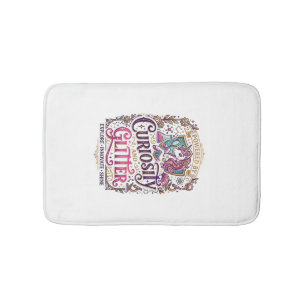 Unicorn Powered by Curiosity and Glitter Stylish W Bath Mat