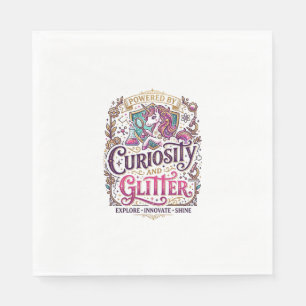 Unicorn Powered by Curiosity and Glitter Stylish W Napkin
