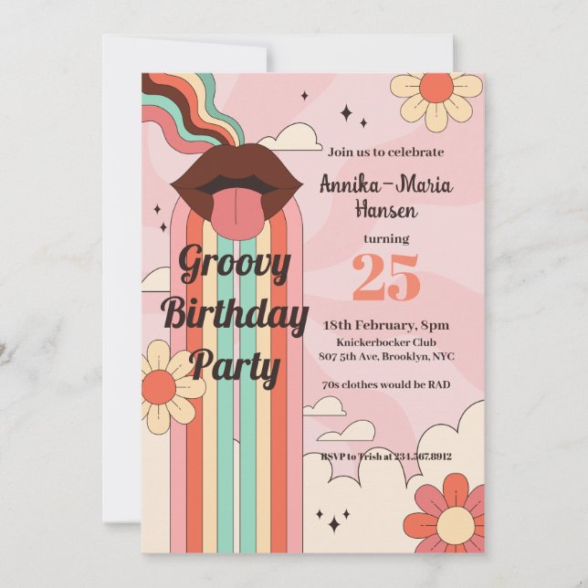Unicorn Prank Birthday part 2,  Groovy Party Holiday Card (Front)