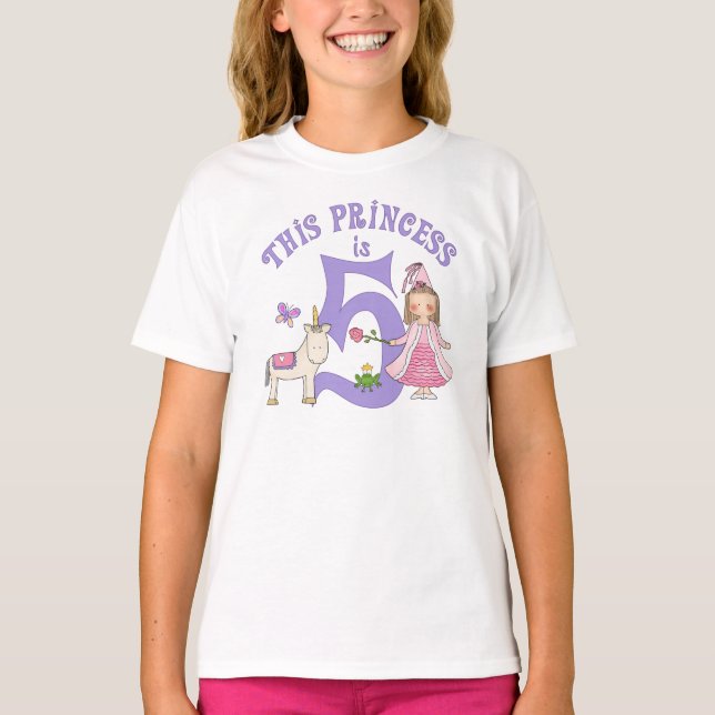 Unicorn Princess 5th Birthday T-Shirt (Front)