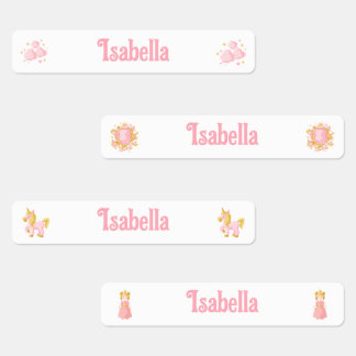 Unicorn Princess Back to School Clothing Labels