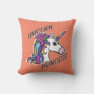 Unicorn Princess Design - Throw Pillow 16" x 16"