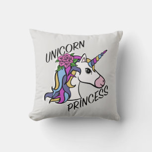 Unicorn Princess Design - Throw Pillow 16" x 16"