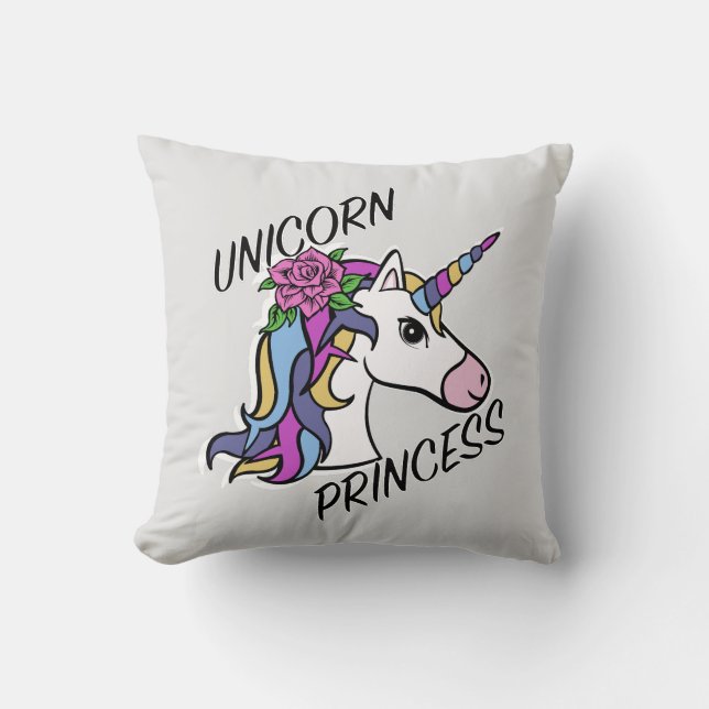 Unicorn Princess Design - Throw Pillow 16" x 16" (Front)