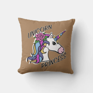 Unicorn Princess Design - Throw Pillow 16" x 16"