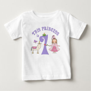 Unicorn Princess First Birthday Baby T-Shirt