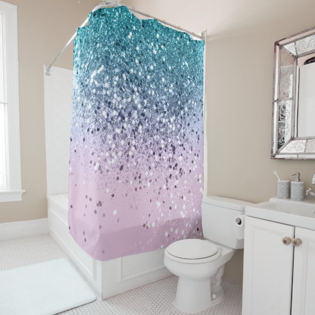 Unicorn Princess Glitter #2 Shower Curtain (In Situ)