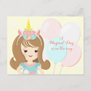 Unicorn Princess Invitation Postcard