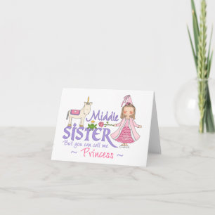 Unicorn Princess Middle Sister Blank Card