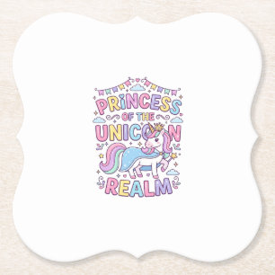 Unicorn Princess of the Unicorn Realm Charming POD Paper Coaster