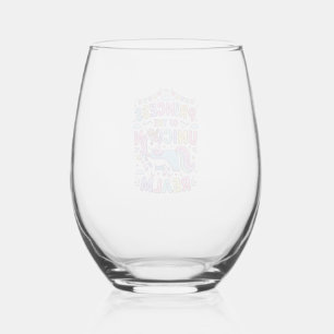 Unicorn Princess of the Unicorn Realm Charming POD Stemless Wine Glass